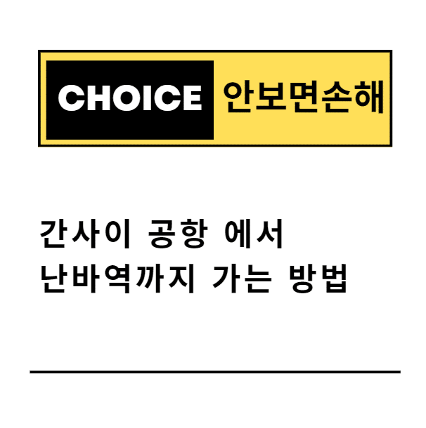 간사이공항에서 난바역 가는 방법