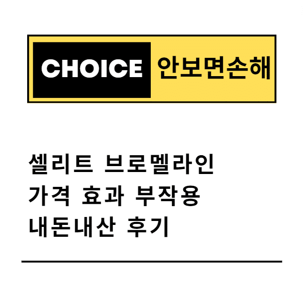 셀리트 브로멜라인 가격 효과 부작용 내돈내산 후기(안보면 손해)