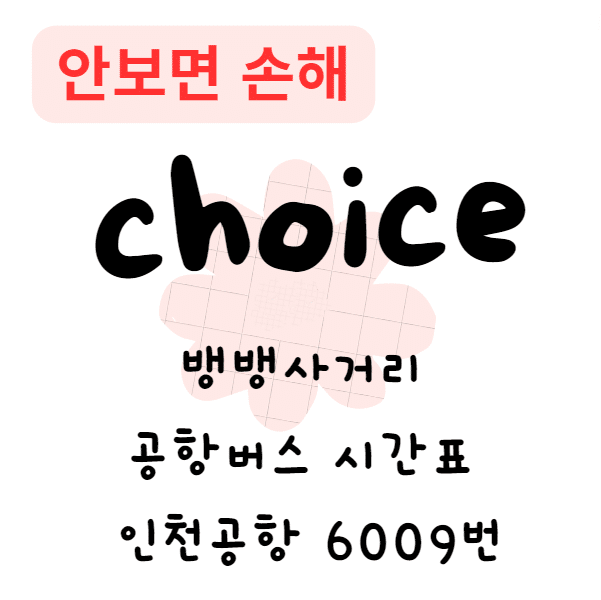 뱅뱅사거리 공항버스 시간표 인천공항 6009번(안보면 손해)