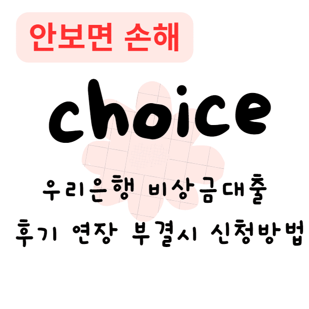 우리은행 비상금대출 후기 연장 부결시 신청방법(안보면 손해)