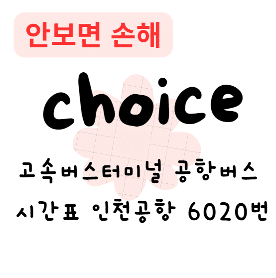 고속버스터미널 공항버스 시간표 인천공항 6020번(안보면 손해)
