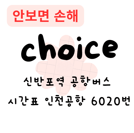 신반포역 공항버스 시간표 인천공항 6020번(안보면 손해)