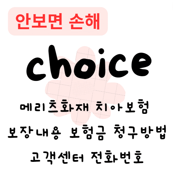 메리츠화재 치아보험 보장내용 보험금 청구방법 고객센터 전화번호(안보면 손해)