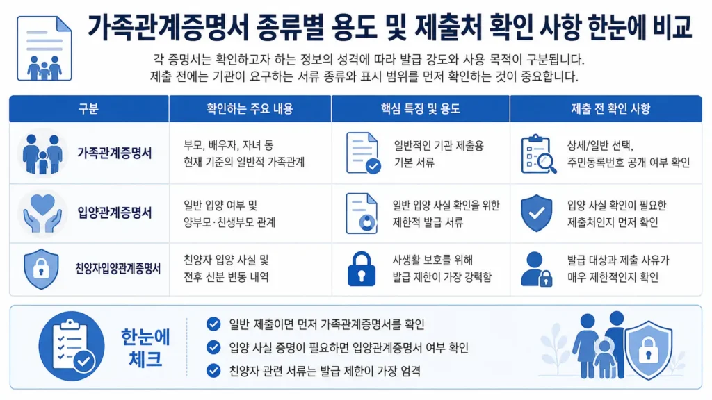 친양자입양관계증명서란? 일반 가족관계증명서에 안 나오는 이유와 발급 방법 1 친양자입양관계증명서가 일반 가족관계증명서와 분리되어 발급되는 이유와 온라인 발급 방법을 안내하는 이미지