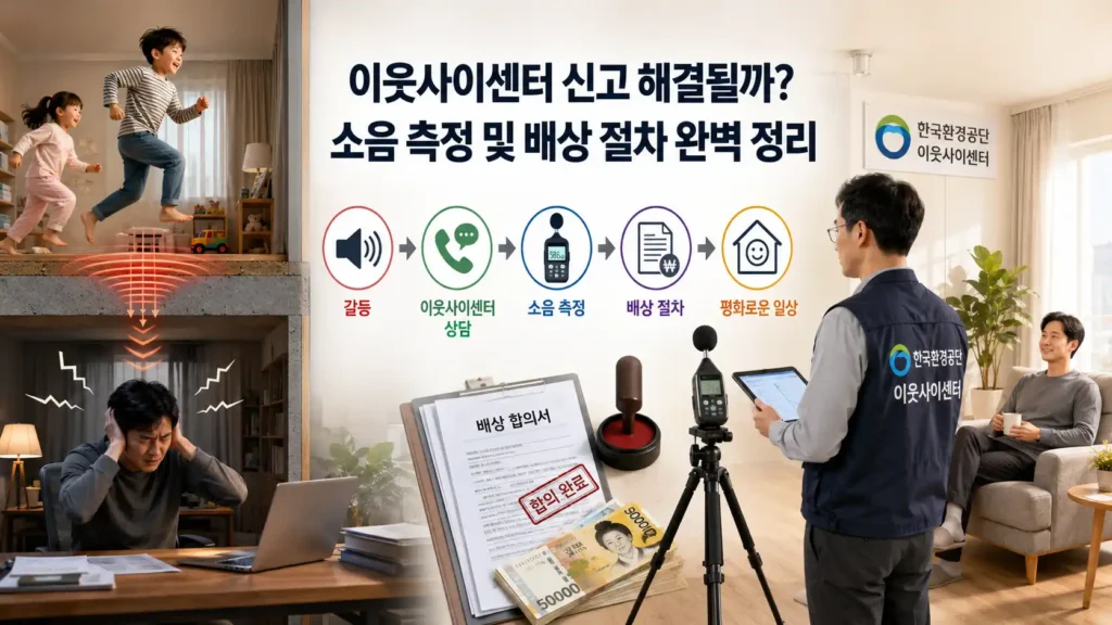 층간소음신고센터 이웃사이센터 소음 측정 및 피해 배상 절차 안내