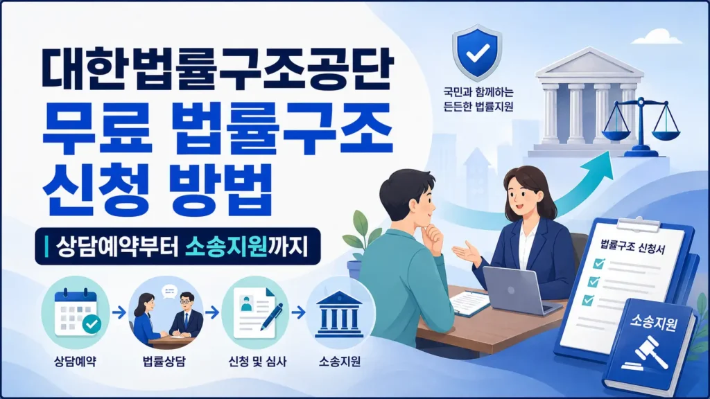 대한법률구조공단 무료 법률구조 신청 방법|상담예약부터 소송지원까지 완벽 가이드 1 대한법률구조공단 무료 법률구조 신청 방법과 상담예약부터 소송지원까지의 절차를 설명하는 대표이미지